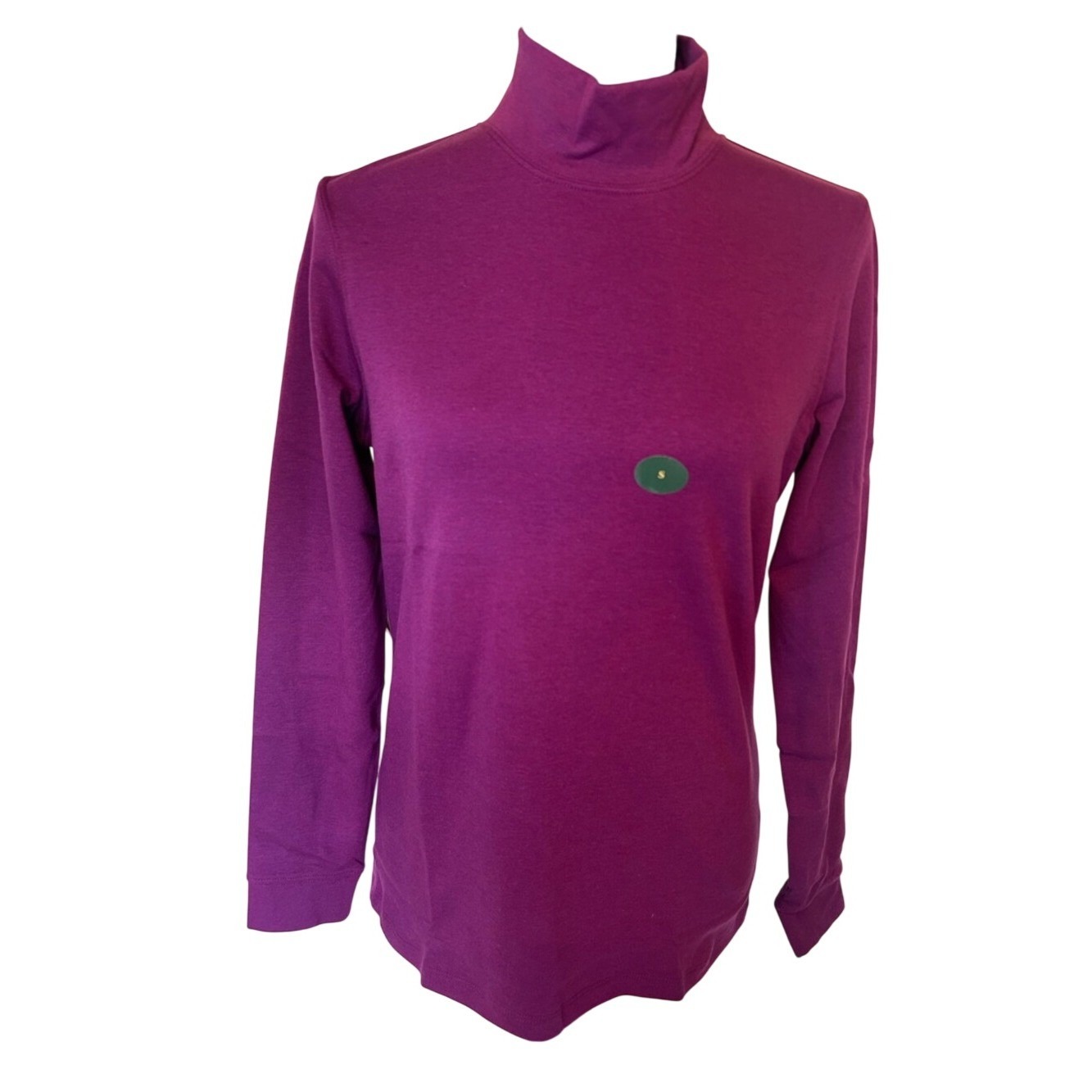 Nwt L.L. Bean Plum Heathered Mock Turtleneck Long Sleeve Shirt Size Small